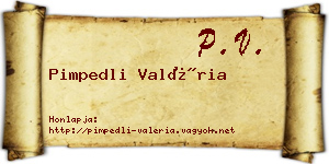 Pimpedli Valéria névjegykártya